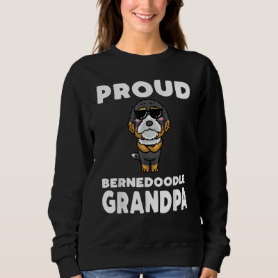 Mens Bernedoodle Dog With Sunglasses Sweatshirt