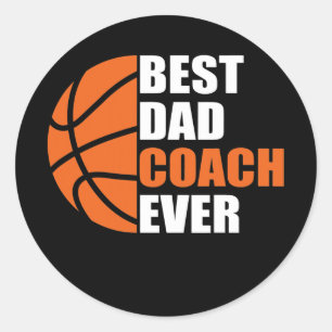Mens Best Basketball Dad Coach Ever Father Classic Round Sticker