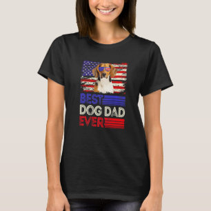 Mens Best Beagle Dad Ever American Flag Patriotic T-Shirt