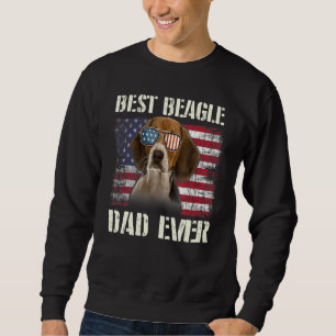 Mens Best Beagle Sunglasses Dad Ever American Flag Sweatshirt