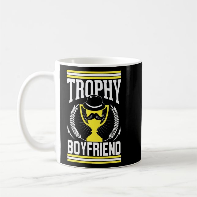 Mens Best Bearded Boyfriend Trophy Mustache 1  Coffee Mug (Left)