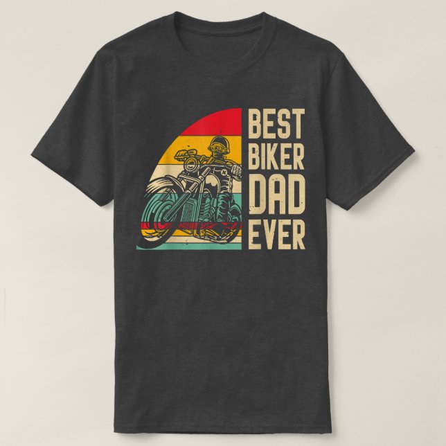 Mens Best Biker Dad Ever Funny Fathers Day Motorcy T-Shirt (Design Front)