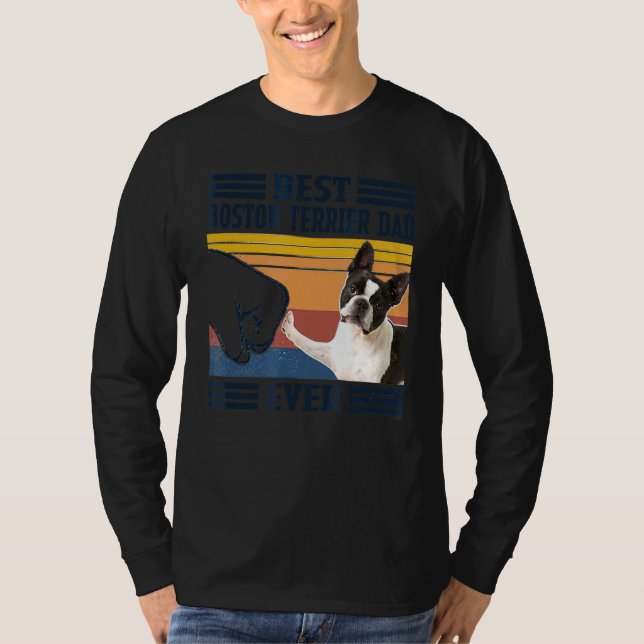 Mens Best Boston Terrier Dad Ever  Dog  Father's D T-Shirt (Front)