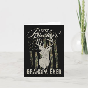 Mens Best Buckin' Grandpa Ever Hunter Camouflage C Card