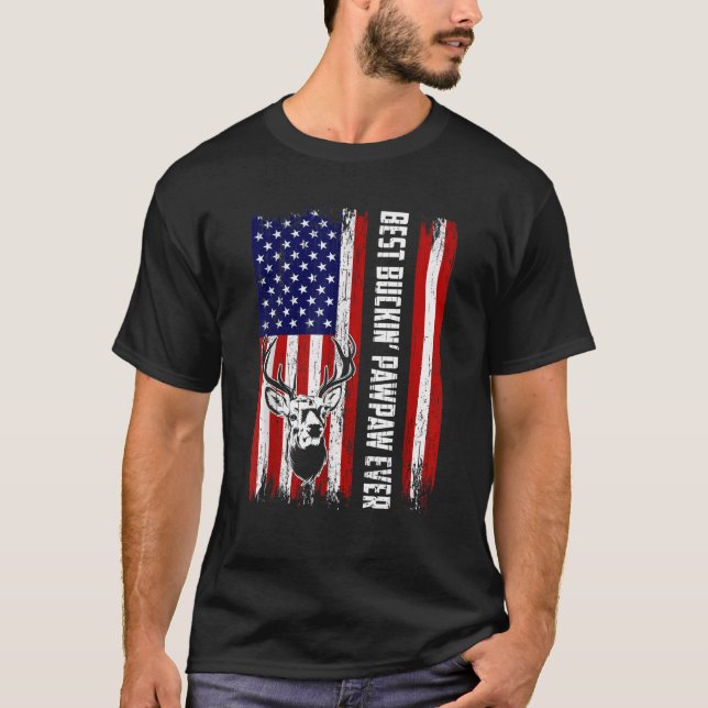 Mens Best Buckin Pawpaw Ever Shirt Deer Hunting Bu (Front)