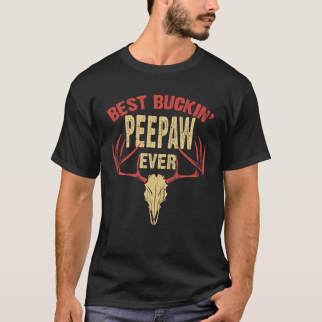 Mens Best Buckin Peepaw Ever Deer Hunters T-Shirt (Front)
