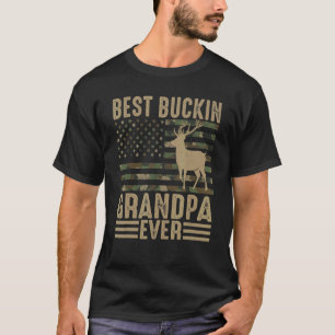 Mens Best Bucking Grandpa Ever Deer Moose Hogs Hun T-Shirt