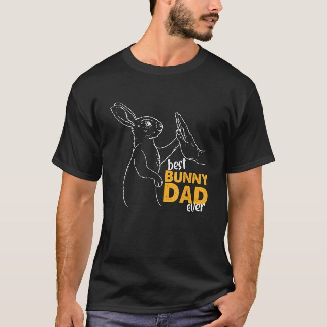 Mens Best Bunny Dad Ever Rabbit Daddy Bunny Father T-Shirt (Front)