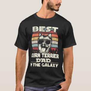 Mens Best Cairn Terrier Dad In The Galaxy Vintage T-Shirt