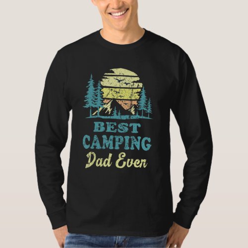 Mens Best Camping Dad Ever Camper Father Vintage T_Shirt