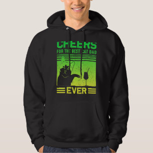 Mens Best Cat Dad Cheers Father Day Quote Saying Hoodie