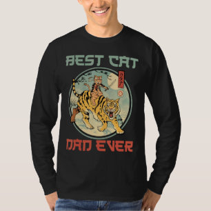 Mens Best Cat Dad Ever Japanese Sabertooth Catana T-Shirt