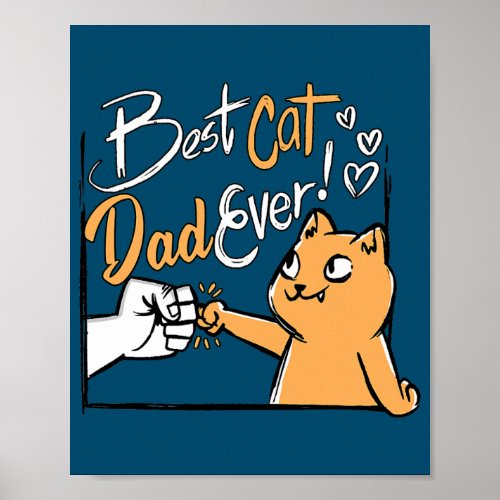 Mens Best Cat Dad Ever  Poster