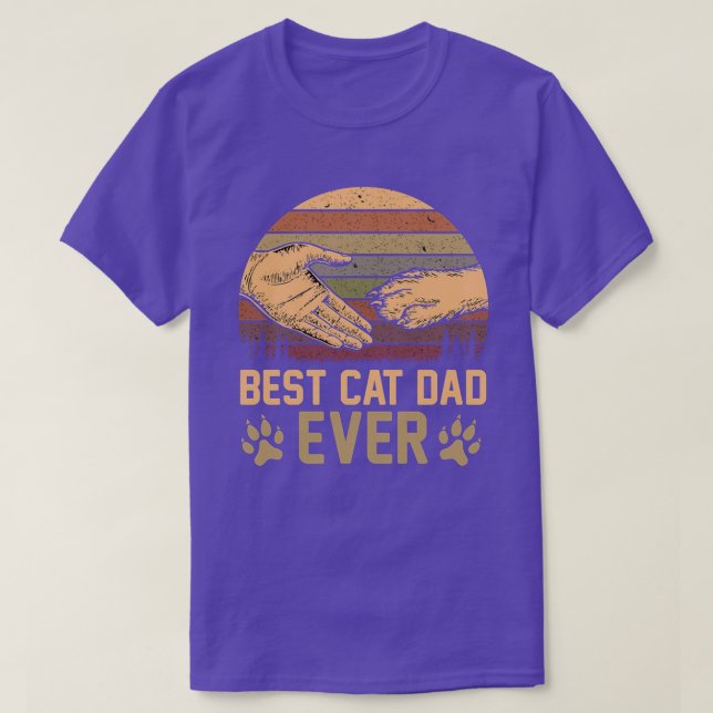 Mens Best Cat Dad Ever TShirt Funny Cat Daddy Fath (Design Front)