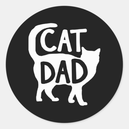 Mens Best Cat Dad Father Day Kitty Daddy Papa Classic Round Sticker