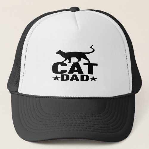Mens Best Cat Dad Funny Gift Men Trucker Hat