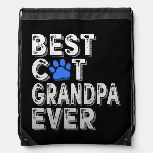 Mens Best Cat Grandpa Ever Tee Funny Family Drawstring Bag