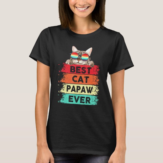 Mens Best Cat Papaw Ever Cute Cat Papaw Fathers Da T-Shirt (Front)