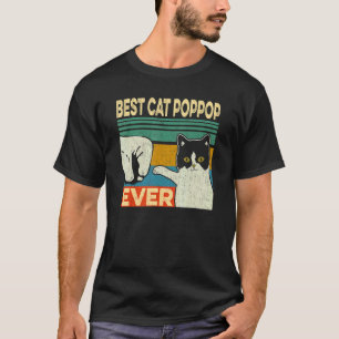 Mens Best Cat Poppop Ever   Cat Dad Fathers Day T-Shirt