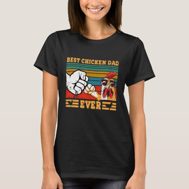 Men's Best Chicken Dad Ever Retro Style For Birthd T-Shirt (Front)
