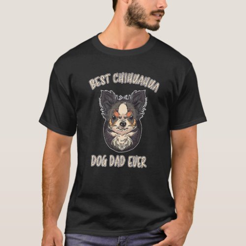 Mens Best Chihuahua Dad Ever Chihuahua Dog Holder T_Shirt