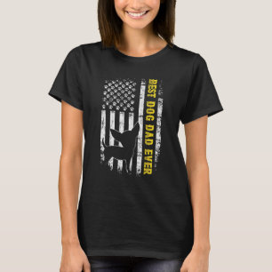 Mens Best Chihuahua Dad Ever Usa Flag Dog Fathers  T-Shirt