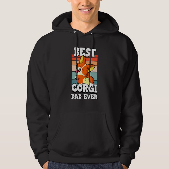 Mens Best Corgi Dad Ever Dog Puppy Boy Hoodie (Front)