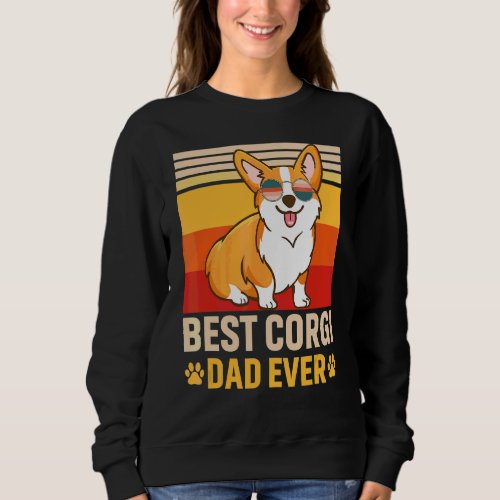 Mens Best Corgi Dad Ever Retro Vintage Dog Sweatshirt