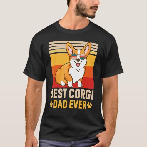 Mens Best Corgi Dad Ever Retro Vintage Dog T_Shirt