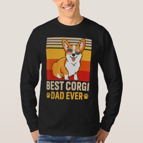 Mens Best Corgi Dad Ever Retro Vintage Dog T_Shirt