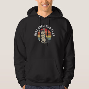 Mens Best Corgi Dad Ever Retro Vintage Style Hoodie
