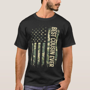 Mens Best Cousin Ever Camo American Flag Father's  T-Shirt