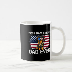 Mens Best Dachshund Dad Ever Patriotic Wiener Amer Coffee Mug
