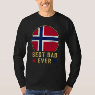 Mens Best Dad Ever Norwegian Father Country Norway T-Shirt