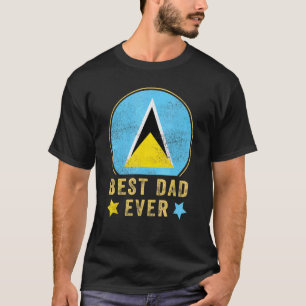 Mens Best Dad Ever Saint Lucian Father Country Sai T-Shirt