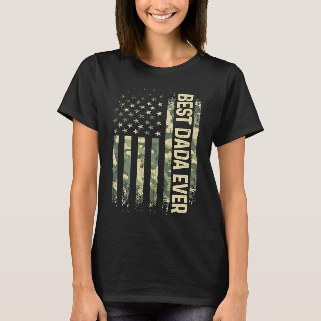 Mens Best Dada Ever Camo American Flag Father's Da T-Shirt (Front)
