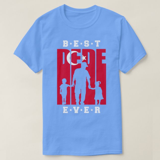 Mens Best Dede Ever Turkish Grandpa 2 Grandchildre T-Shirt (Design Front)