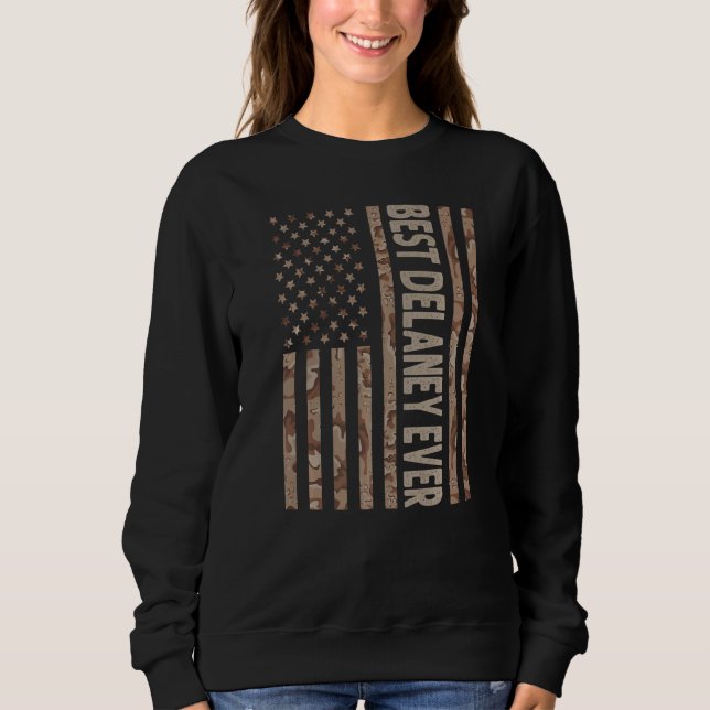 Mens Best Delaney Ever Us American Flag  Grandpa F Sweatshirt (Front)