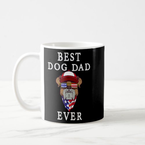 Mens Best Dog Dad Ever  American Flag Fathers Day Coffee Mug