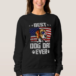 Mens Best Dog Dad Ever Beagle American Flag 4th Of Sweatshirt