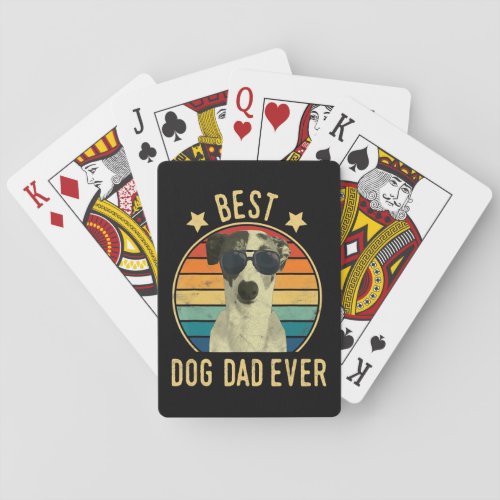 Mens Best Dog Dad Ever Italian Greyhound Fars Day Playing Cards