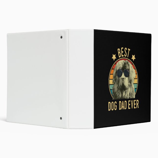 Mens Best Dog Dad Ever Newfoundland Fars Day 3 Ring Binder (Background)