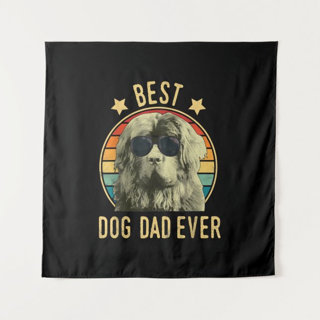 Mens Best Dog Dad Ever Newfoundland Fars Day Tapestry (Front)