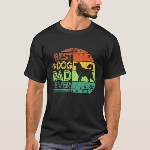 Mens Best Dog Dad Ever Siberian Husky Dog Fathers  T_Shirt