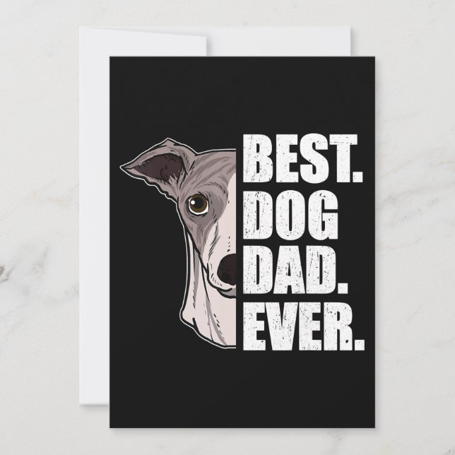 Mens Best Dog Dad Ever Whippet Dad Fars Day Gift Thank You Card (Front)