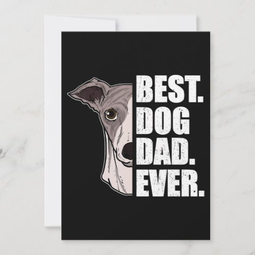 Mens Best Dog Dad Ever Whippet Dad Fars Day Gift Thank You Card