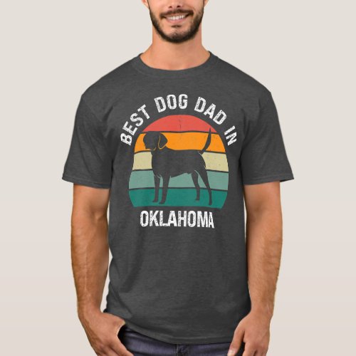 Mens Best Dog Dad In Oklahoma Funny Dog  T_Shirt