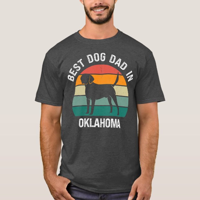 Mens Best Dog Dad In Oklahoma Funny Dog  T-Shirt (Front)