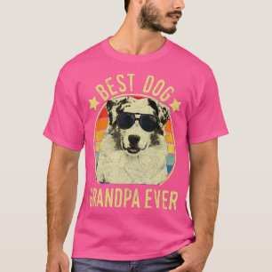Mens Best Dog Grandpa Ever Australian Shepherd Fat T-Shirt