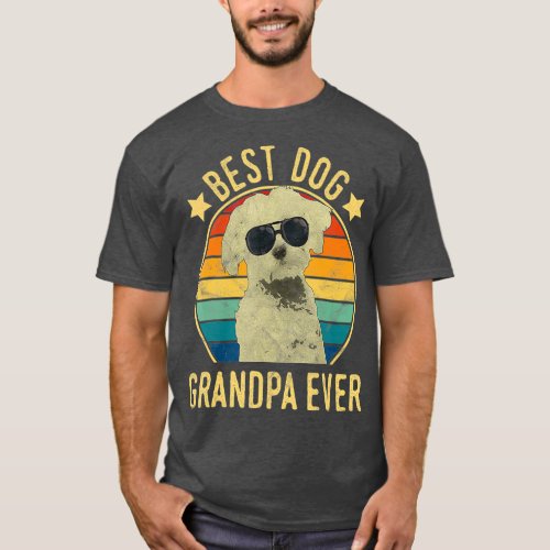 Mens Best Dog Grandpa Ever Maltese Fathers Day T_Shirt